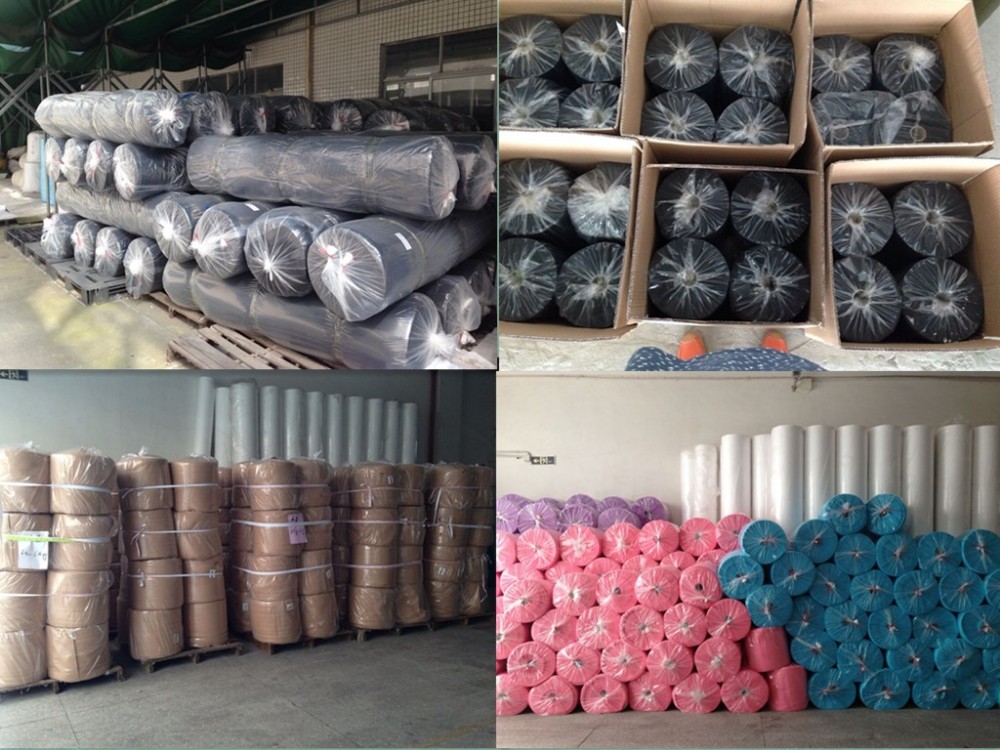 Automotive use of non-woven needled fabric with SBR glue backing