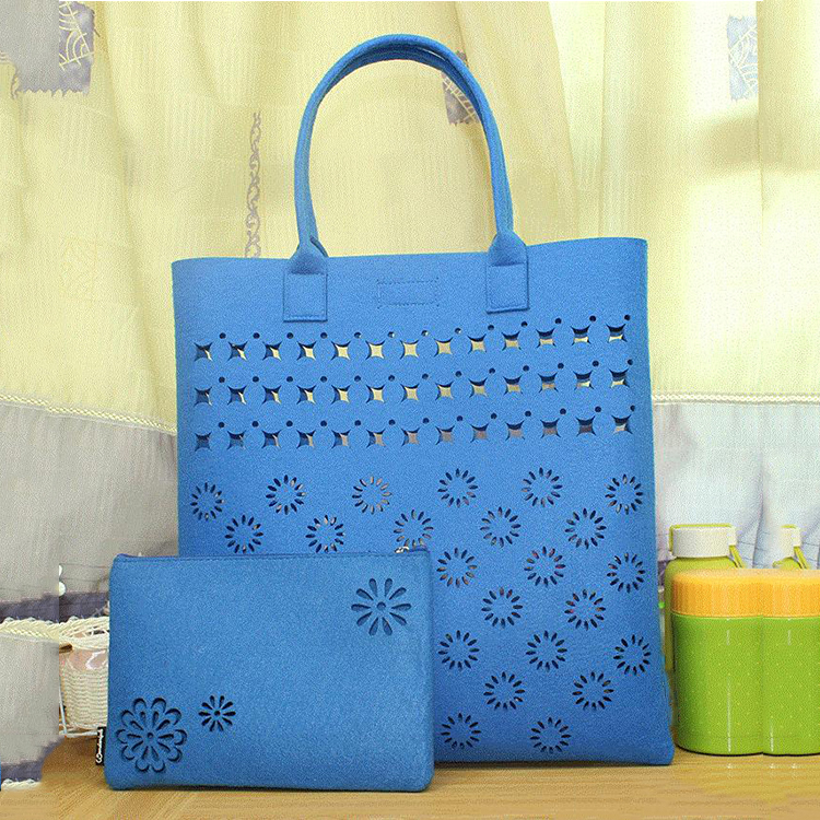 2 hissəli çanta dəsti oyuq dizaynlı kirpik paketi toxunmamış keçə çantası qadın əl çantası