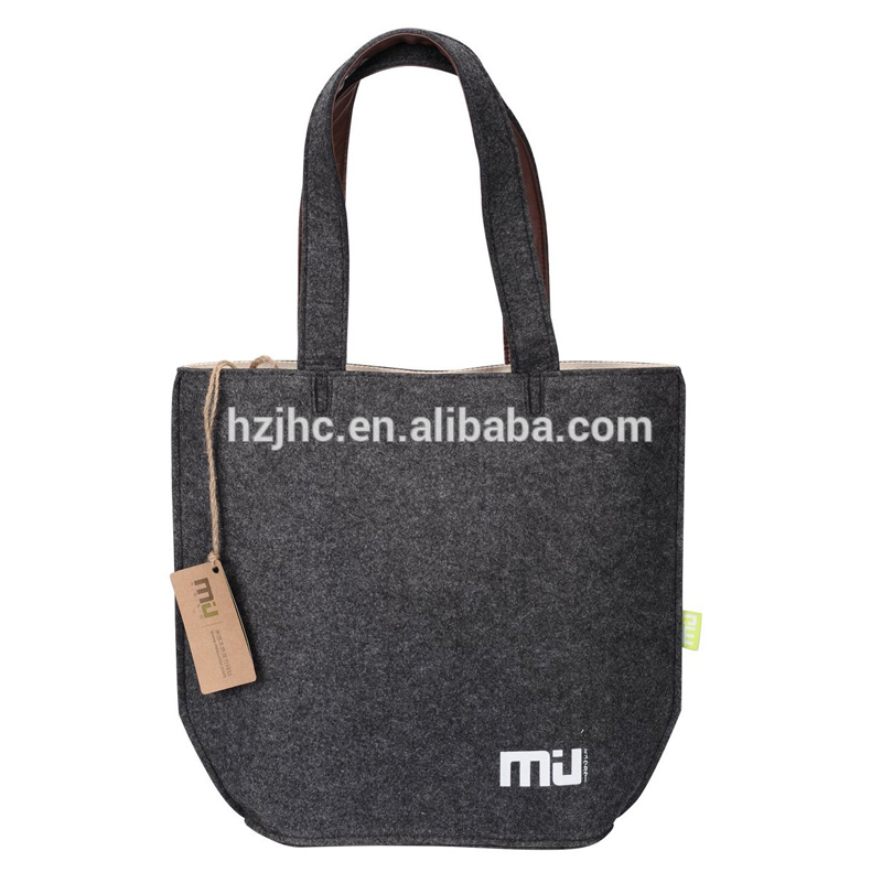 ਸਸਤਾ ਪ੍ਰਿੰਟ ਕੀਤਾ ਪੋਲਿਸਟਰ ਸਲੇਟੀ ਸੂਈ ਵਰਤਿਆ ਹੋਇਆ ਸ਼ਾਪਿੰਗ ਬੈਗ ਮਹਿਸੂਸ ਕੀਤਾ