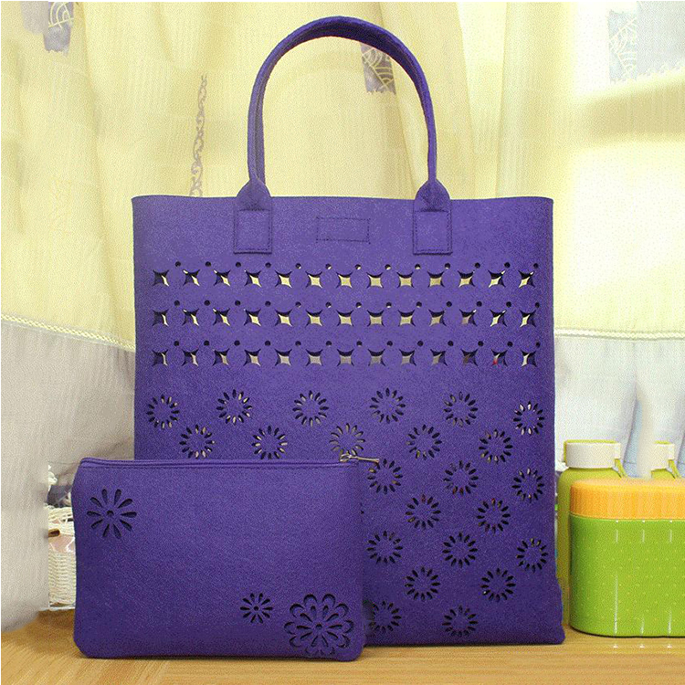 2 hissəli çanta dəsti oyuq dizaynlı kirpik paketi toxunmamış keçə çantası qadın əl çantası