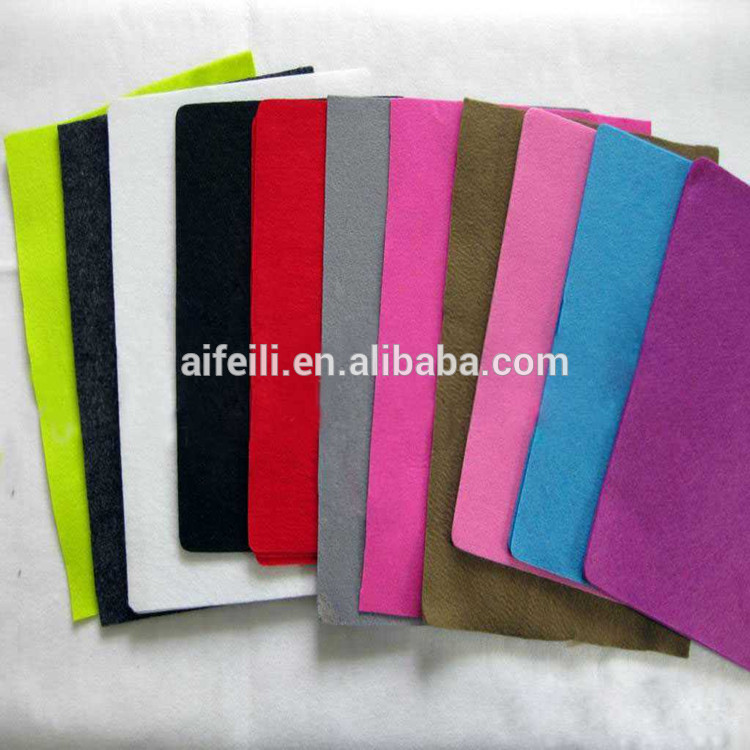 Black grey polyester/acrylic/wool thick color felt fabric